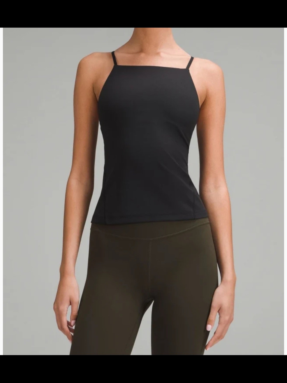 lululemon athletica Black Slim Square-Neck Camisole